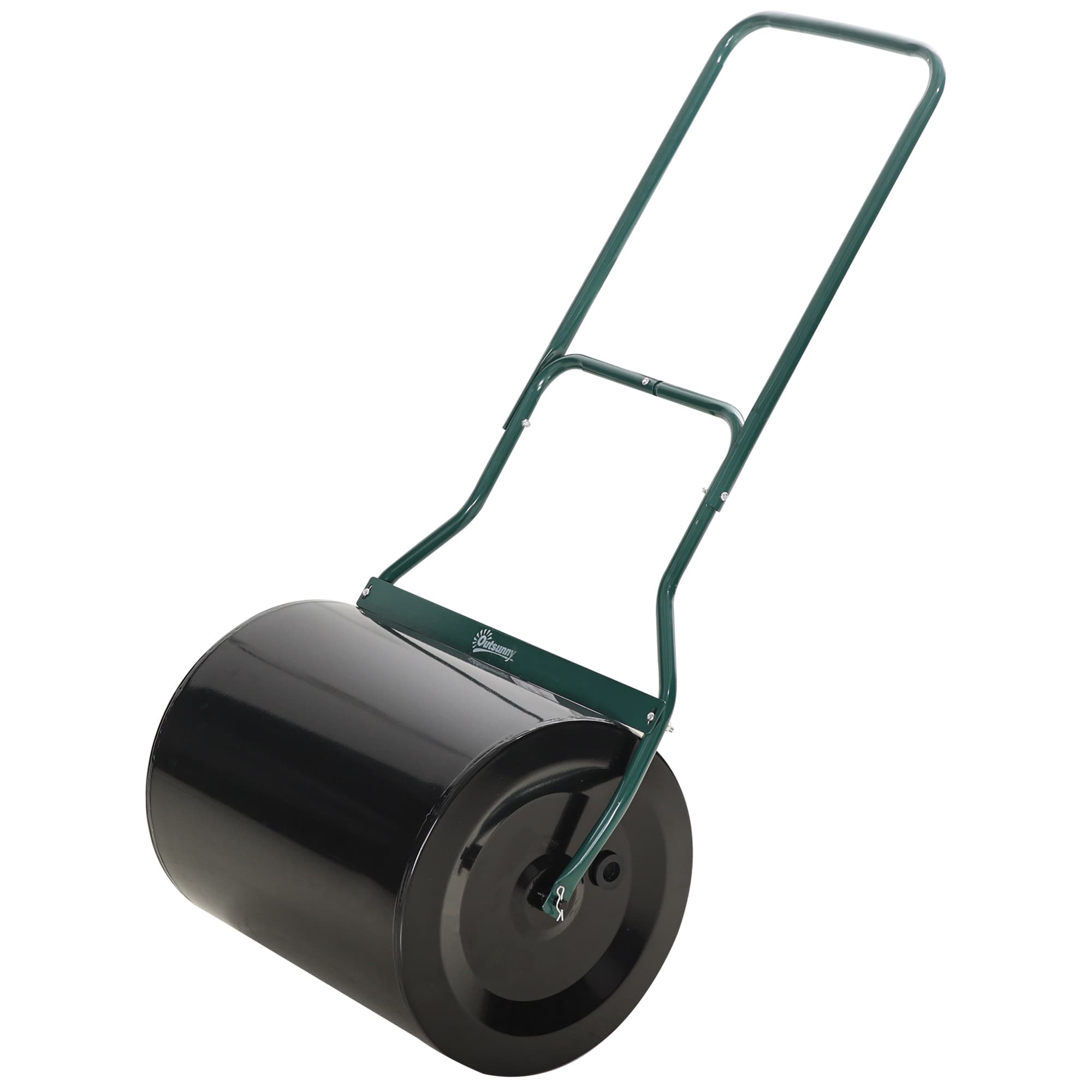 Outsunny Rouleau à gazon, rouleau de jardin 50 cm, remplissable avec 60 L d'eau ou de sable, noir et vert
