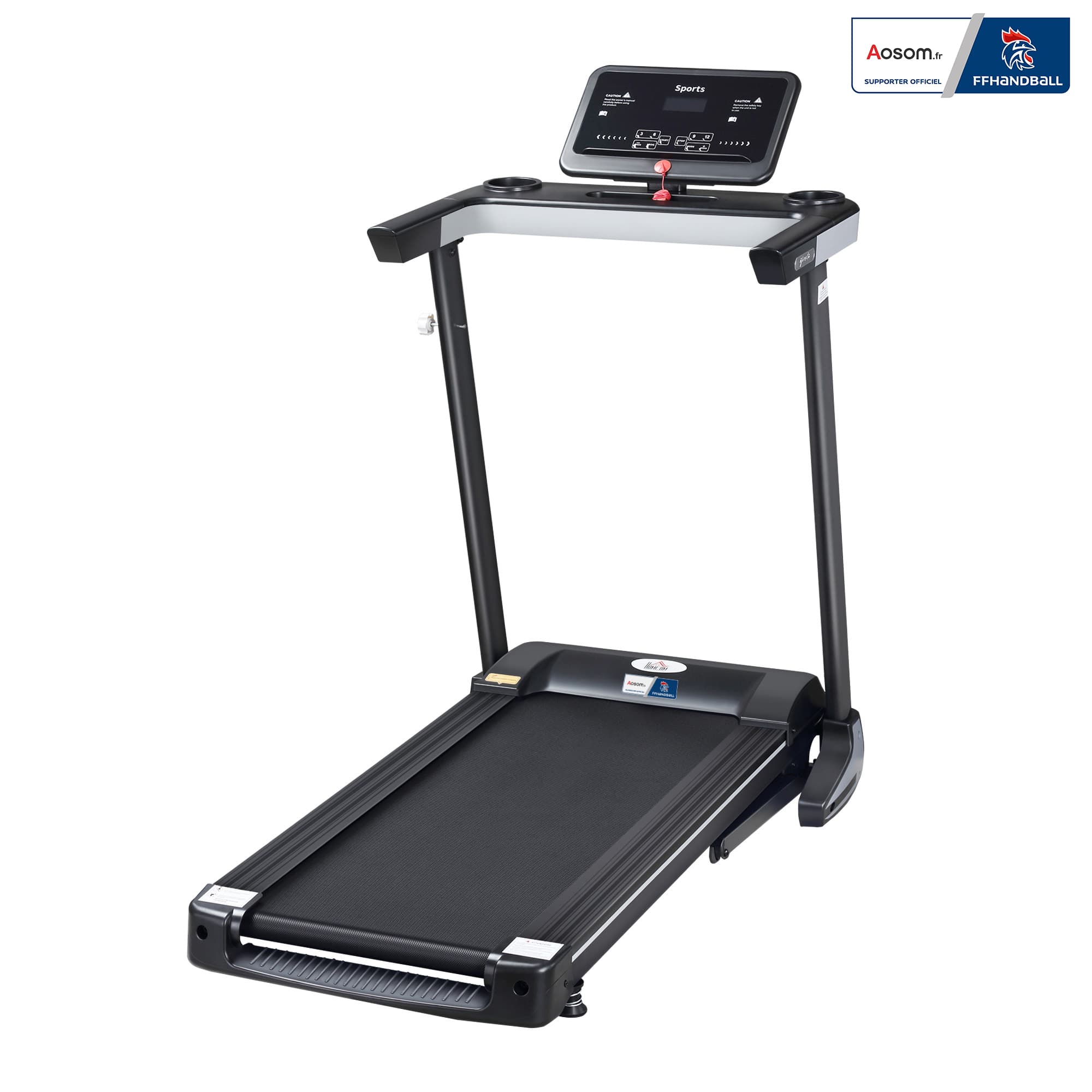 HOMCOM Tapis de Course Electrique Pliable Tapis Roulant 1-12 Km/h 500 W écran LCD 12 programmes Noir