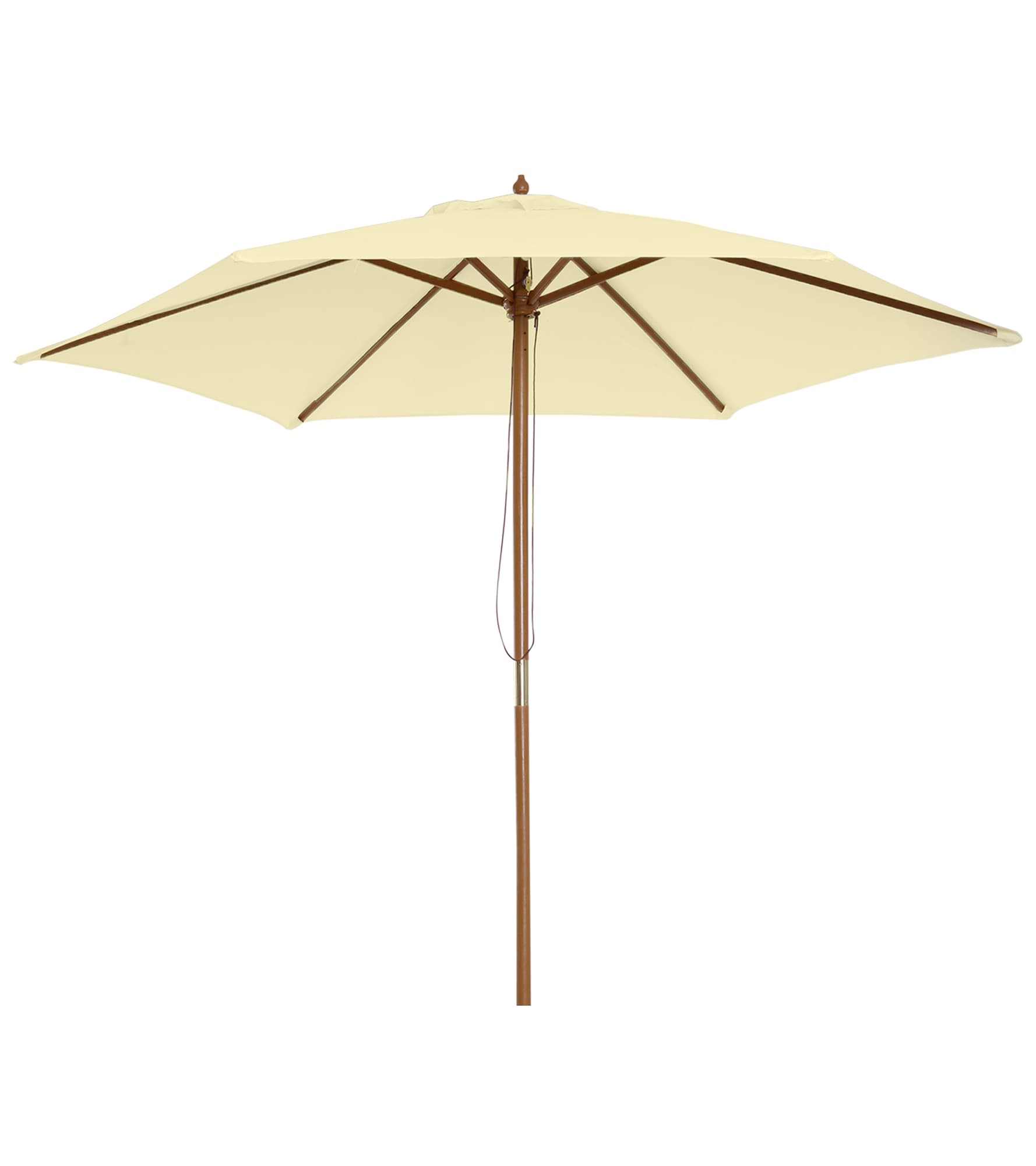 Outsunny Parasol droit rond parasol de jardin extérieur grande taille de jardin Ø 2,5 x 2,3H m bois de bambou crème