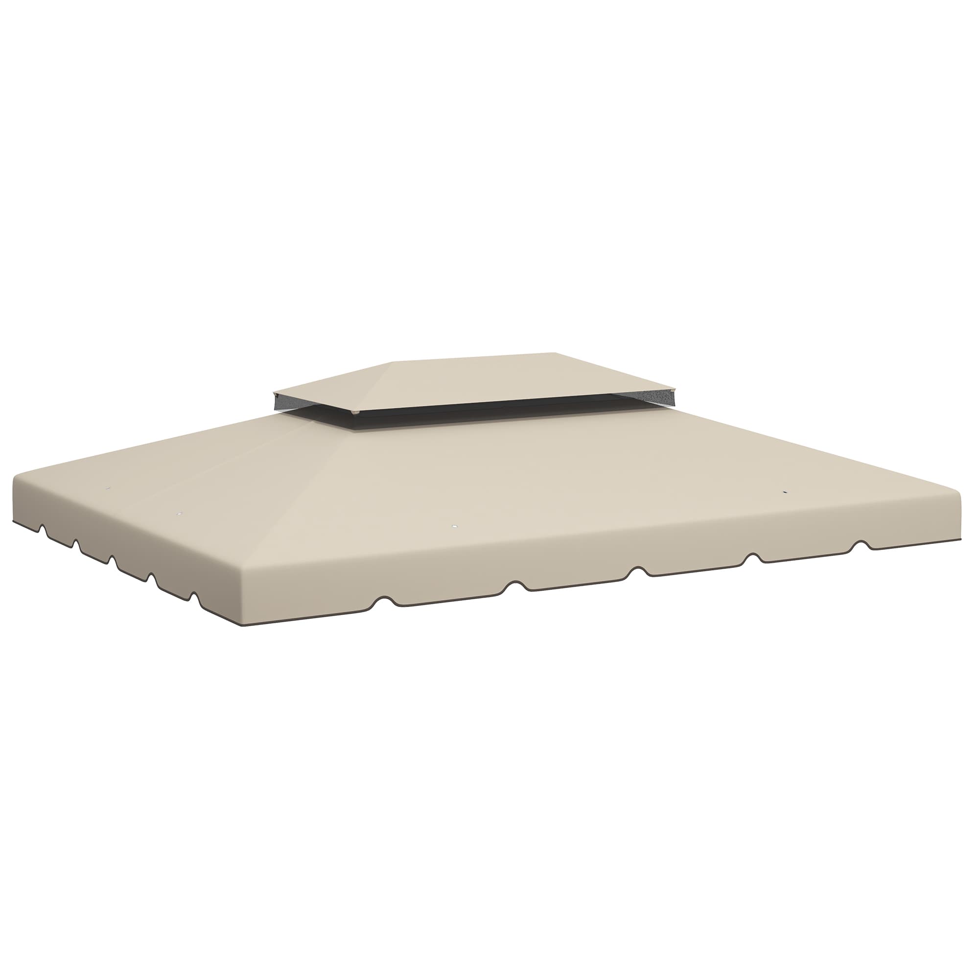 Outsunny Toile de rechange pour pavillon tonnelle tente toit de remplacement gazebo de jardin tissu polyester 3,9 x 2,9 m beige Aosom France