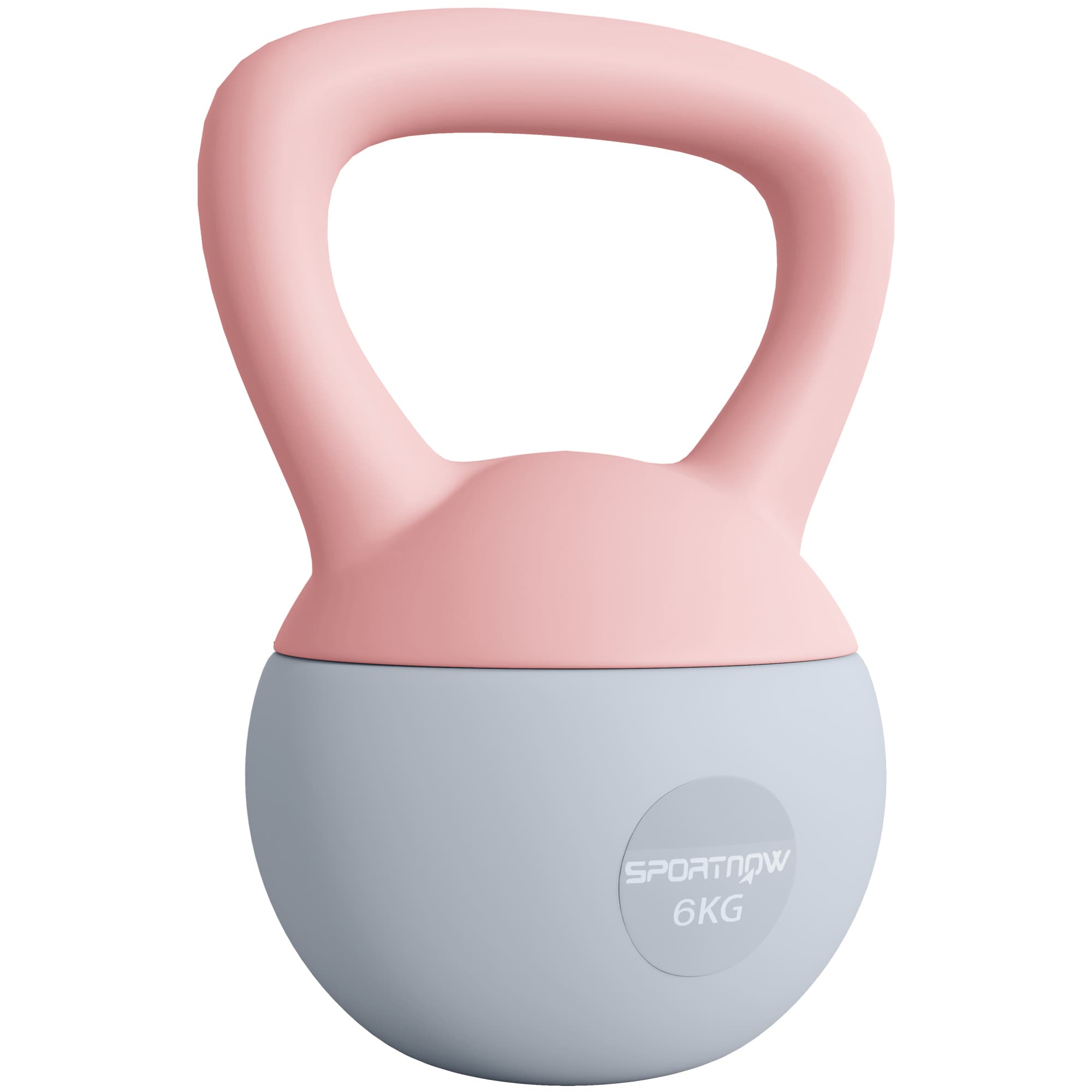 SPORTNOW Kettlebell 6 kg Haltère avec Poignée Antidérapante pour Fitness Musculation Cardio, 19 x 19 x 28 cm Rose