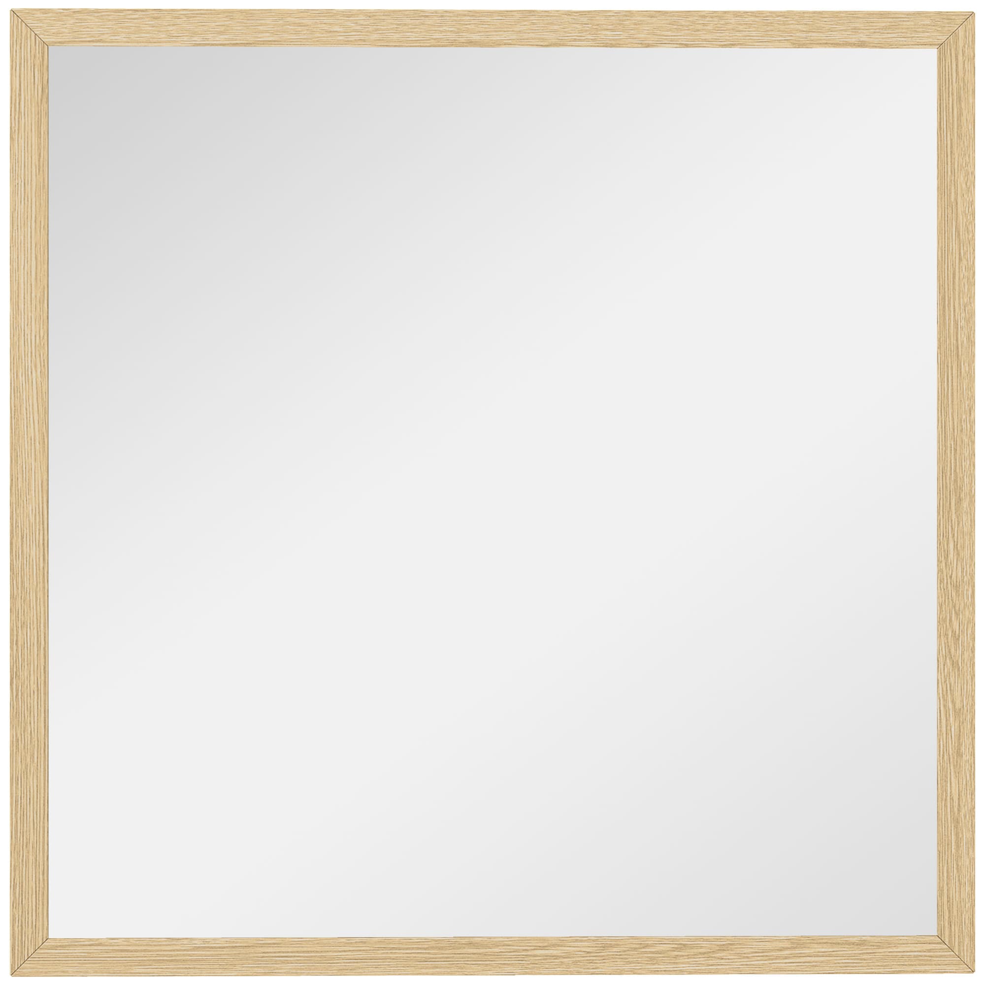 HOMCOM Miroir mural carré 50 x 50 cm, cadre en bois naturel, idéal pour la salle de bain, salon ou chambre