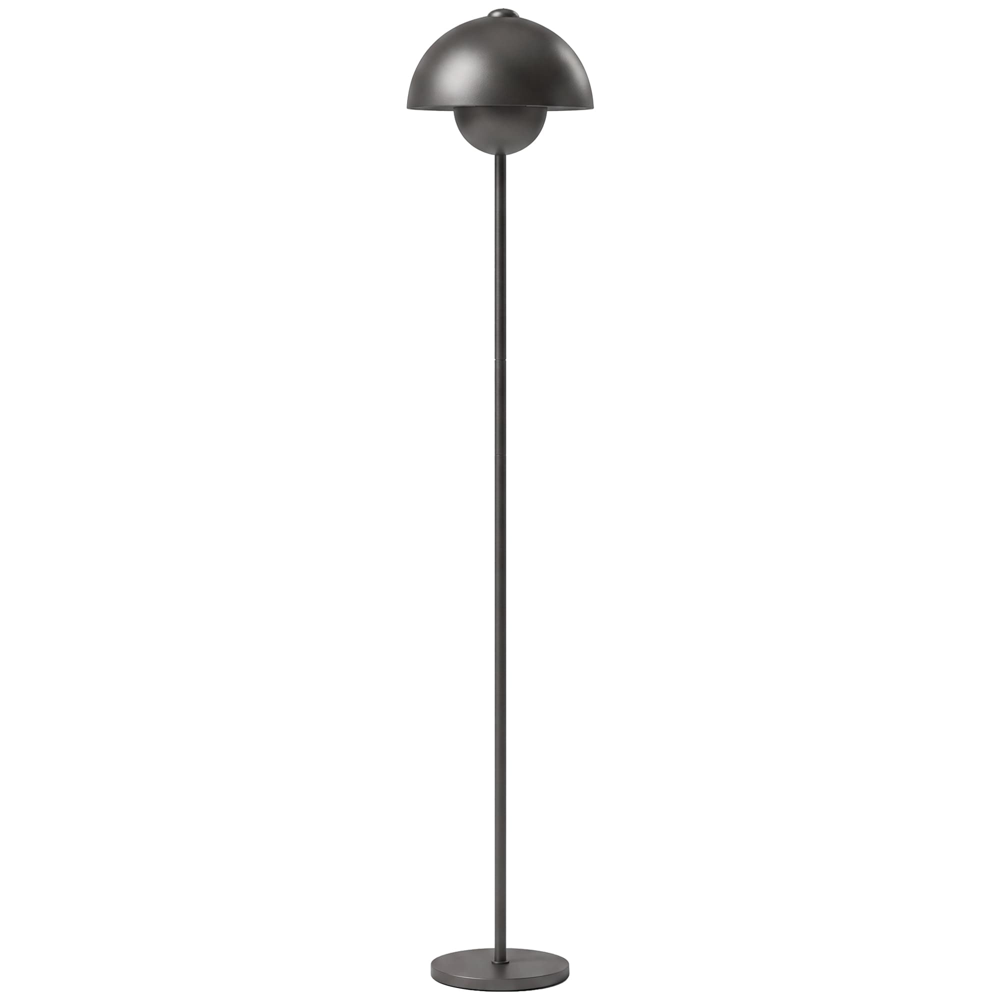 HOMCOM Lampadaire, abat-jour rond, interrupteur au pied, long câble, look élégant, métal, gris