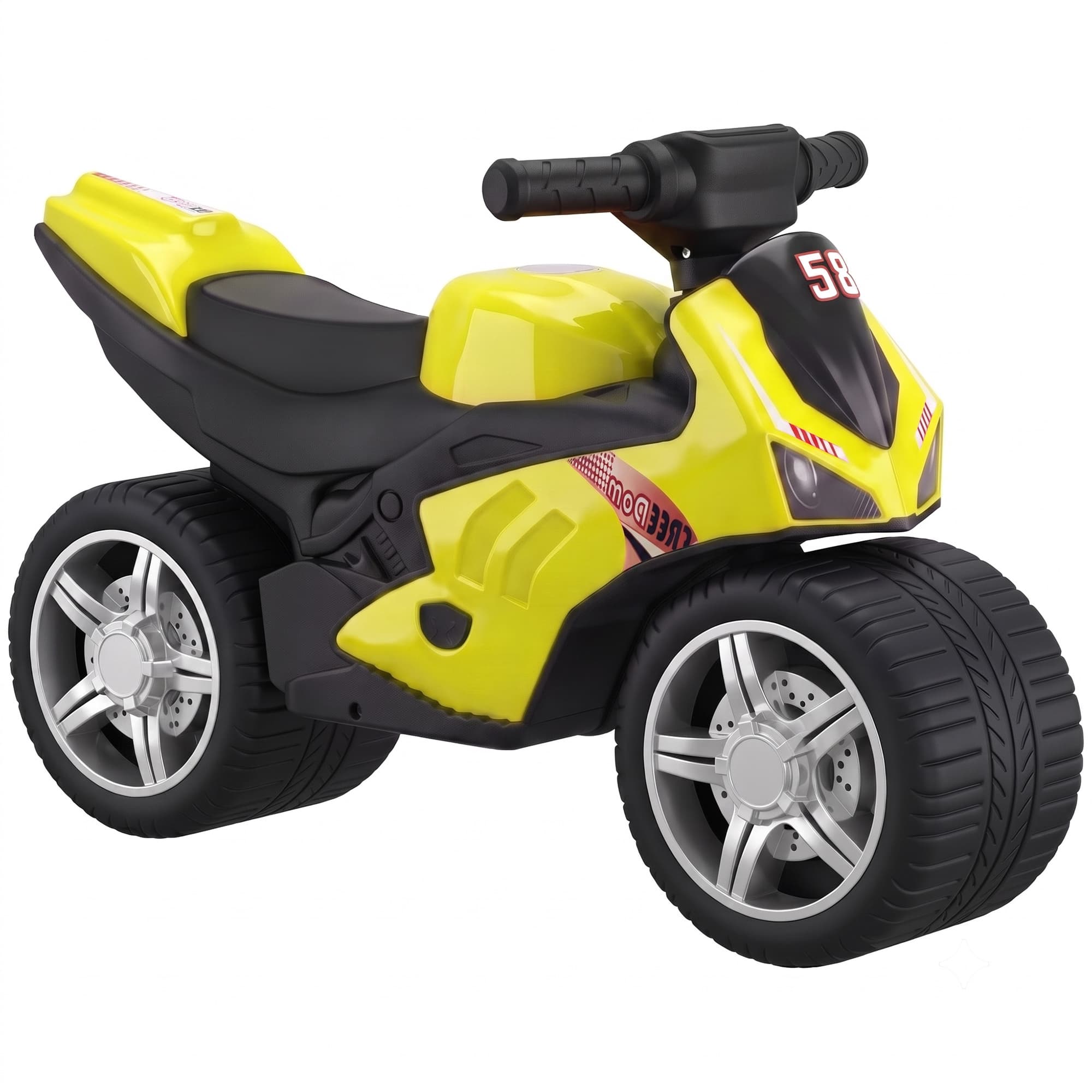 AIYAPLAY Draisienne moto porteur musical avec roues extra-larges pour enfants de 18 à 36 mois vert