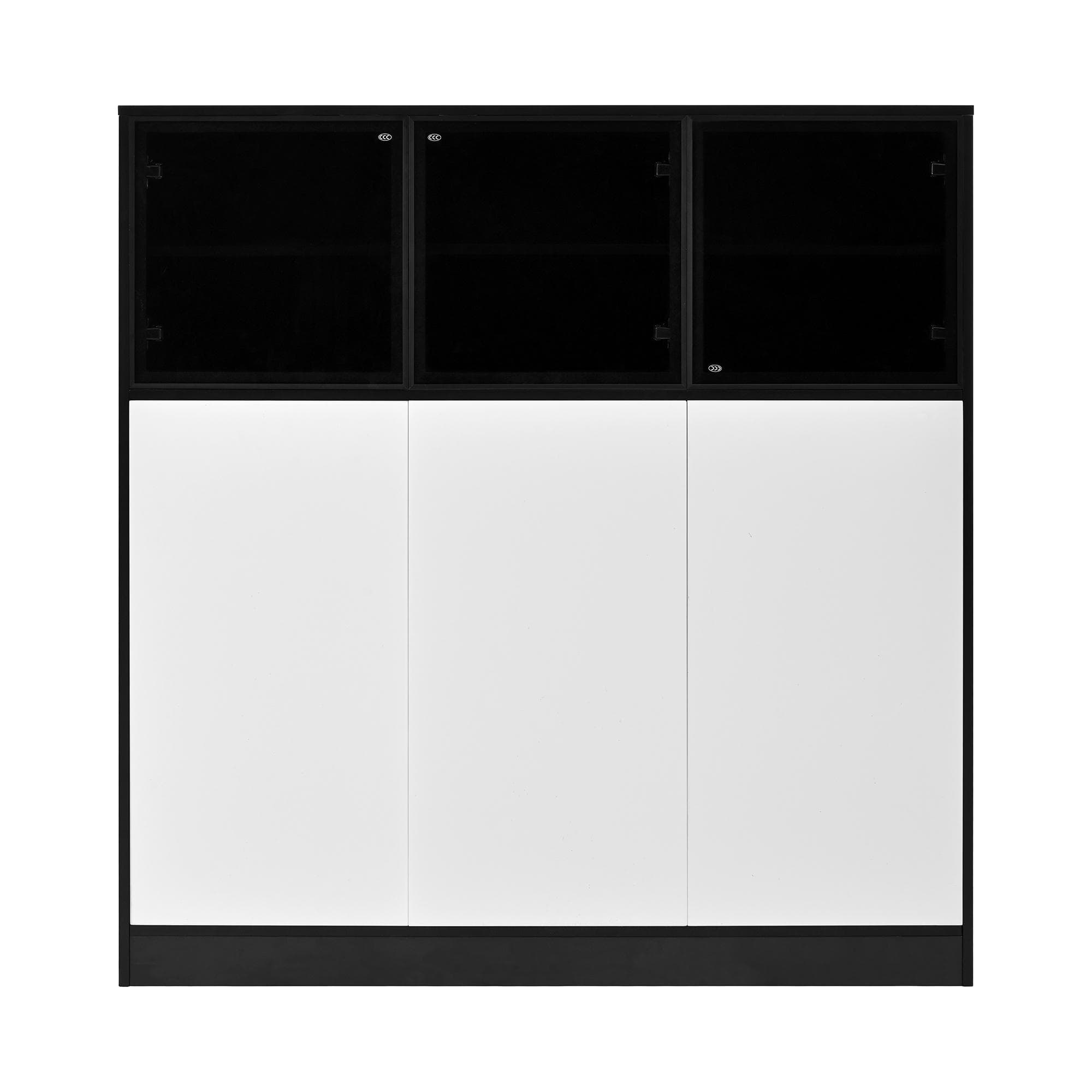 Buffet-armoire de cuisine avec éclairage LED, Blanc Aosom France