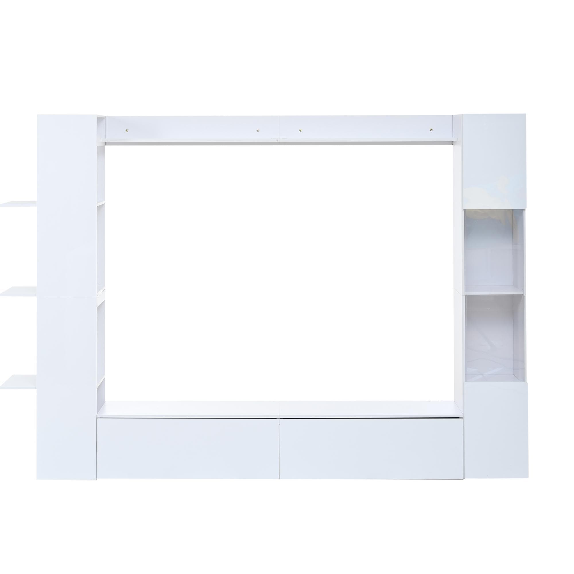 Composition murale compacte 4 pièces, Blanc Aosom France