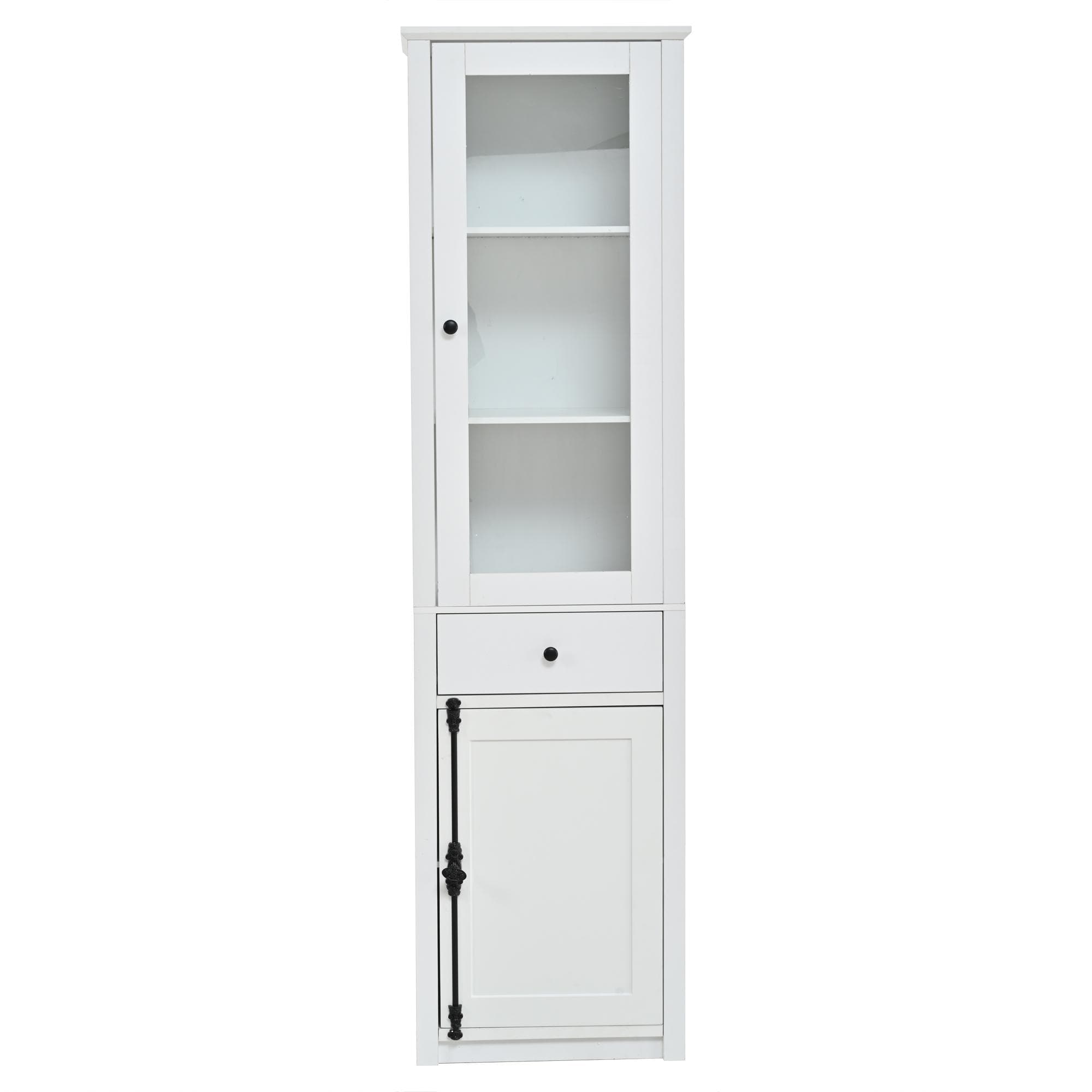 Vitrine haute avec éclairage LED, Blanc Aosom France