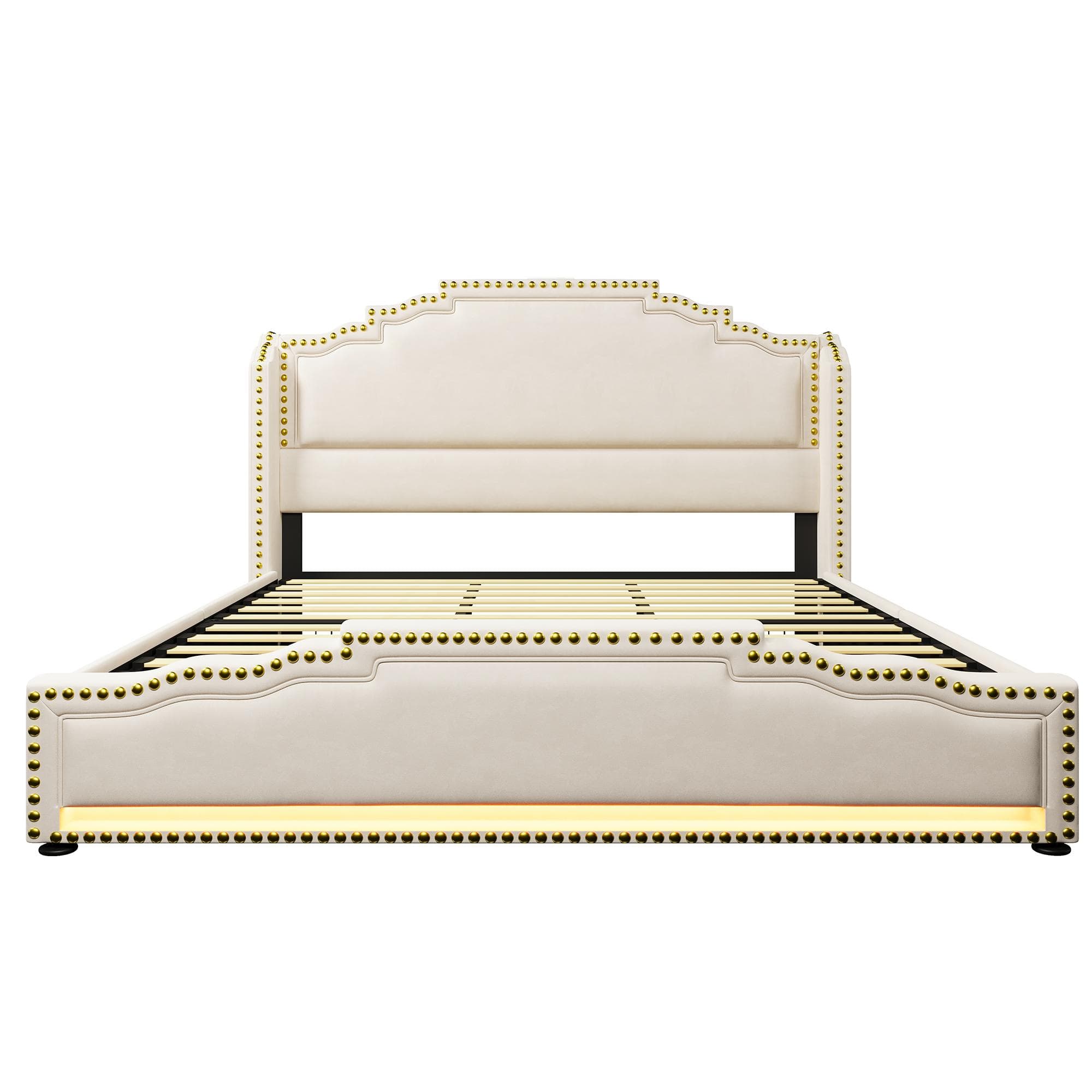 Lit rembourré 180 x 200, Beige Aosom France