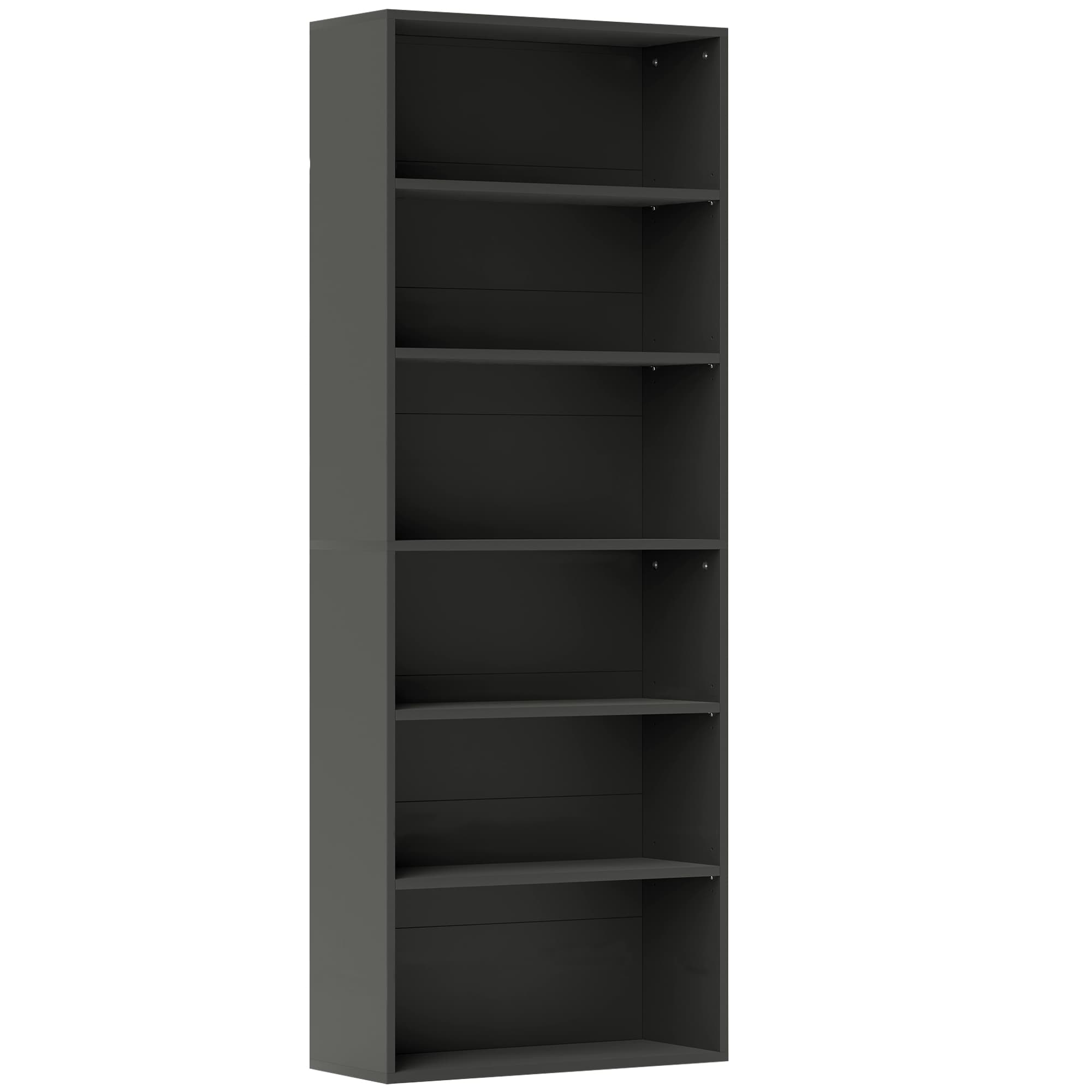 HOMCOM Bibliothèque étagère de rangement 6 niveaux avec étagères réglables pour salon, chambre, bureau, 60x24x158,5cm, noir
