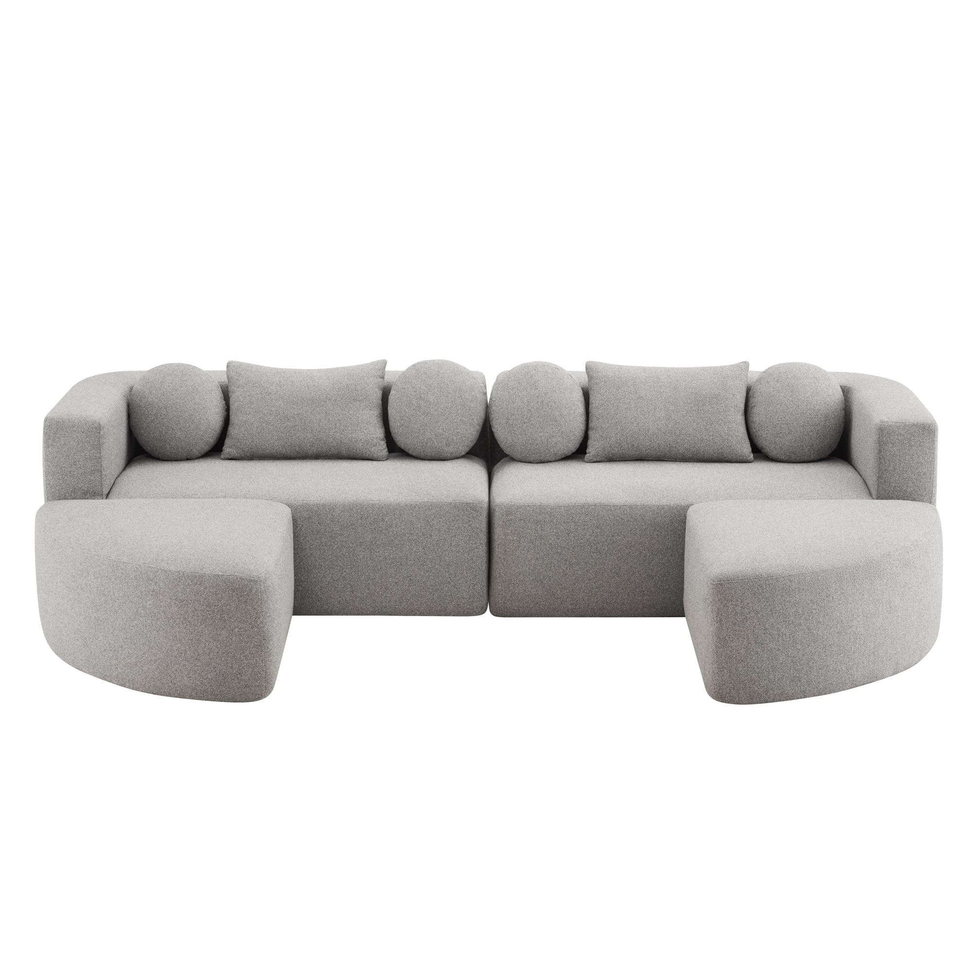 Canapé modulaire avec fonction couchage, Gris Aosom France