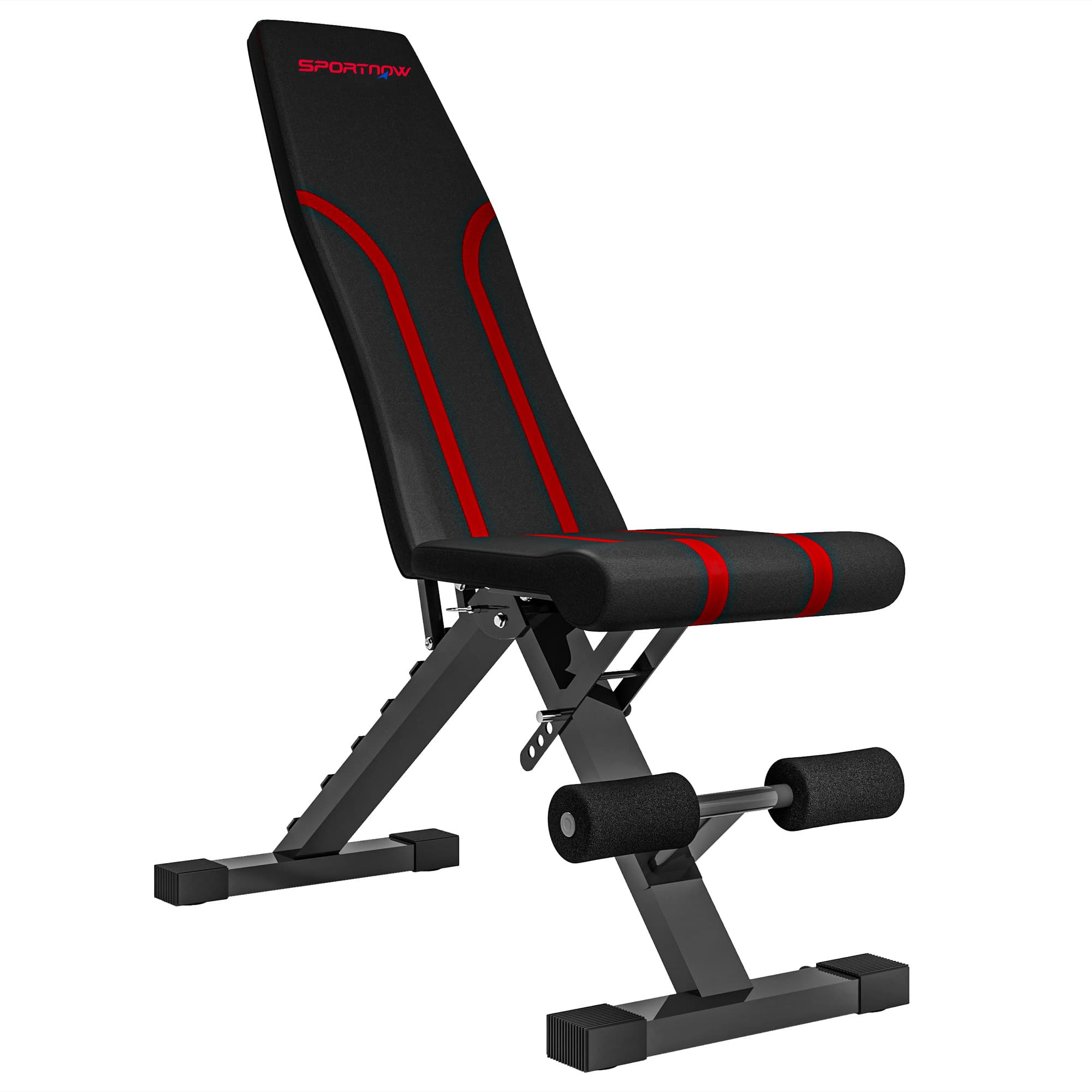 SPORTNOW Banc de musculation pliable inclinable, banc réglable pour l'entraînement complet 82 x 35 x 42,5-107 cm acier noir