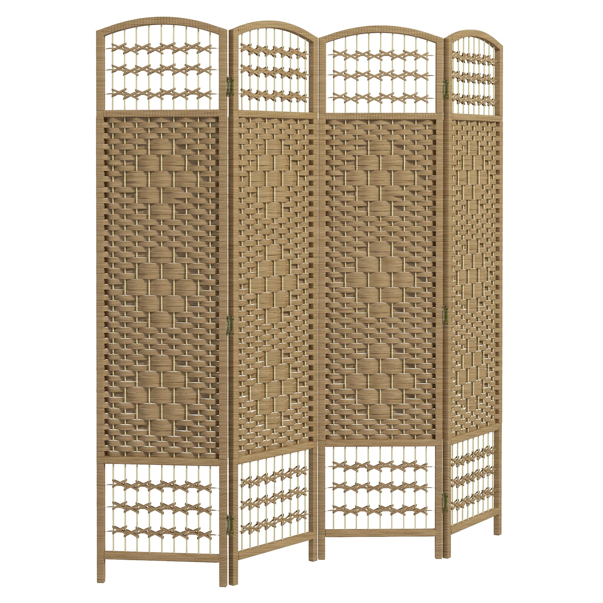 HOMCOM Paravent intérieur en bois séparateur de pièce cloison pliable 4 panneaux 160 x 170 cm bois naturel