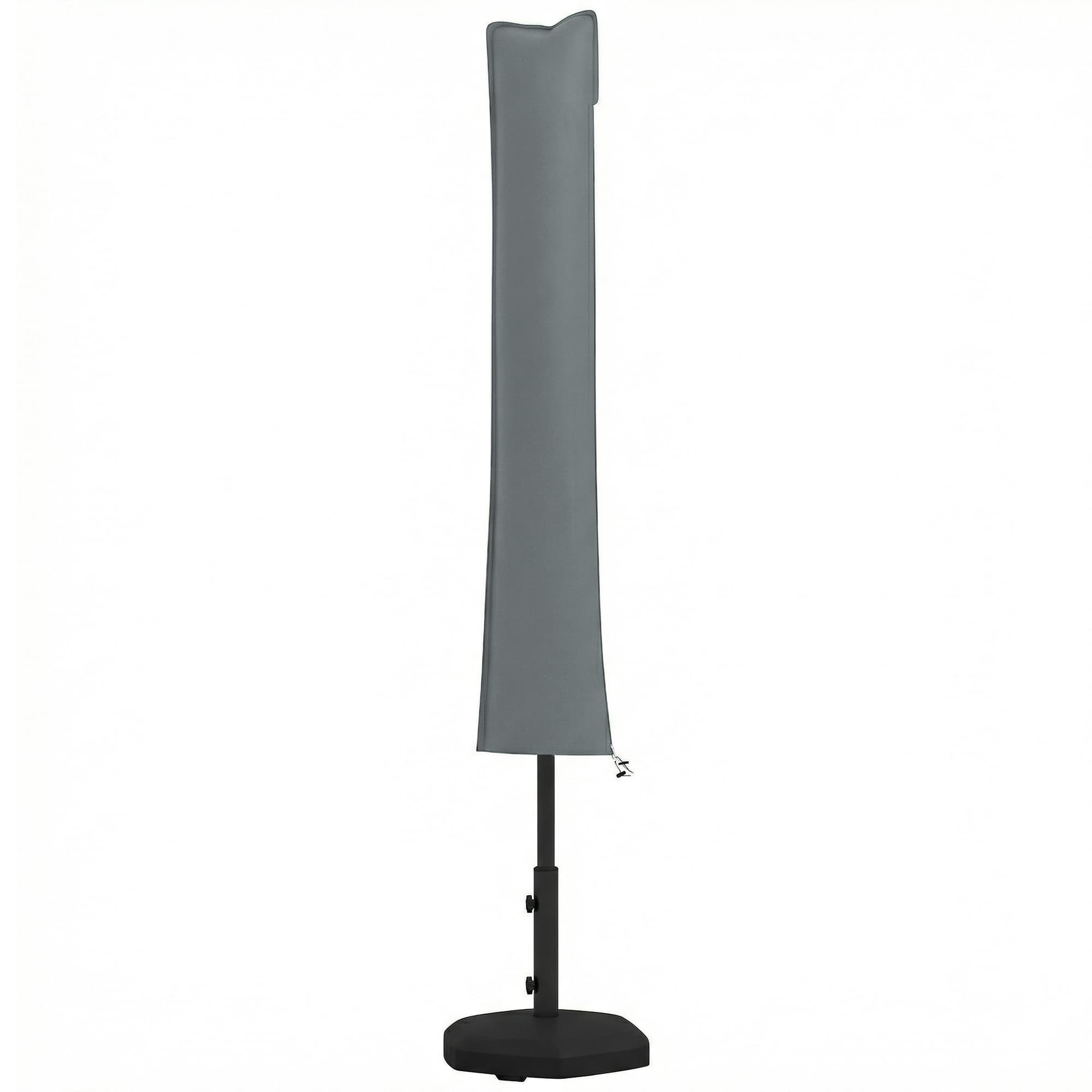 Outsunny Housse de protection imperméable pour parasol droit avec fermeture éclair et cordon de serrage gris