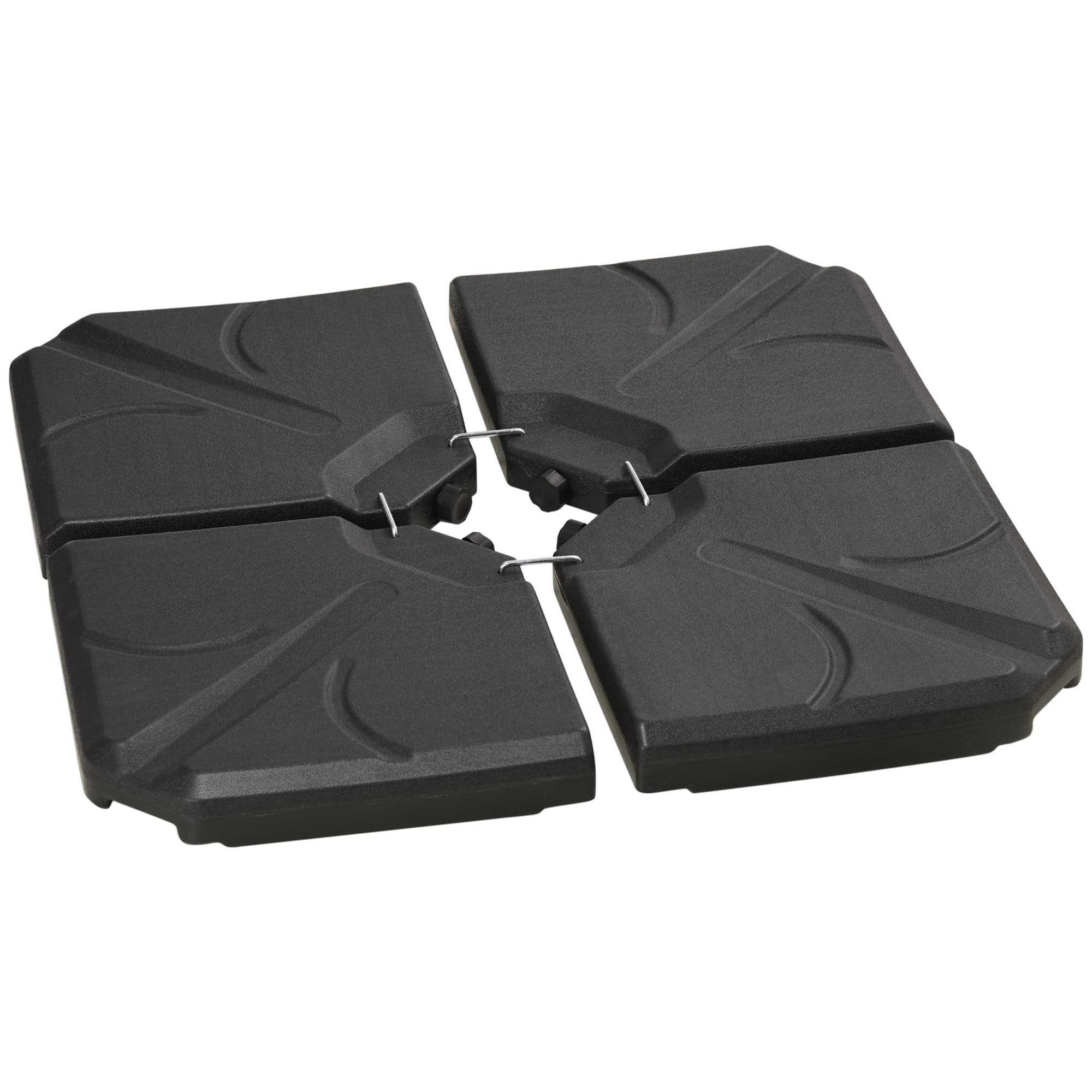 Outsunny Lot de 4 pieds de parasols poids de supports pour parasol poids de lestage carré pour parasol déporté polyéthylène Aosom France