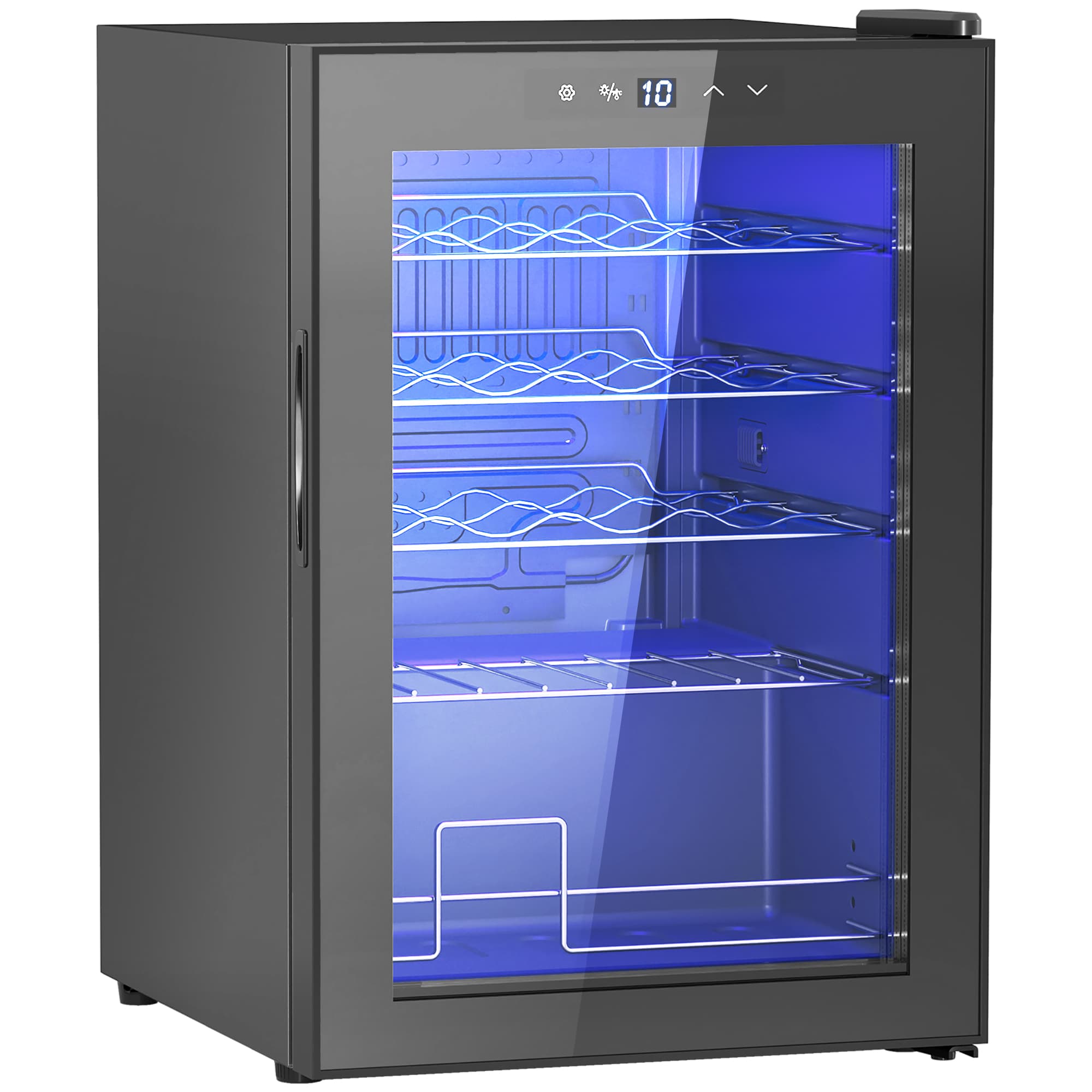 HOMCOM Cave à vin 20 bouteilles 53L haute performance température réglable 5-18° avec lumière LED, noir