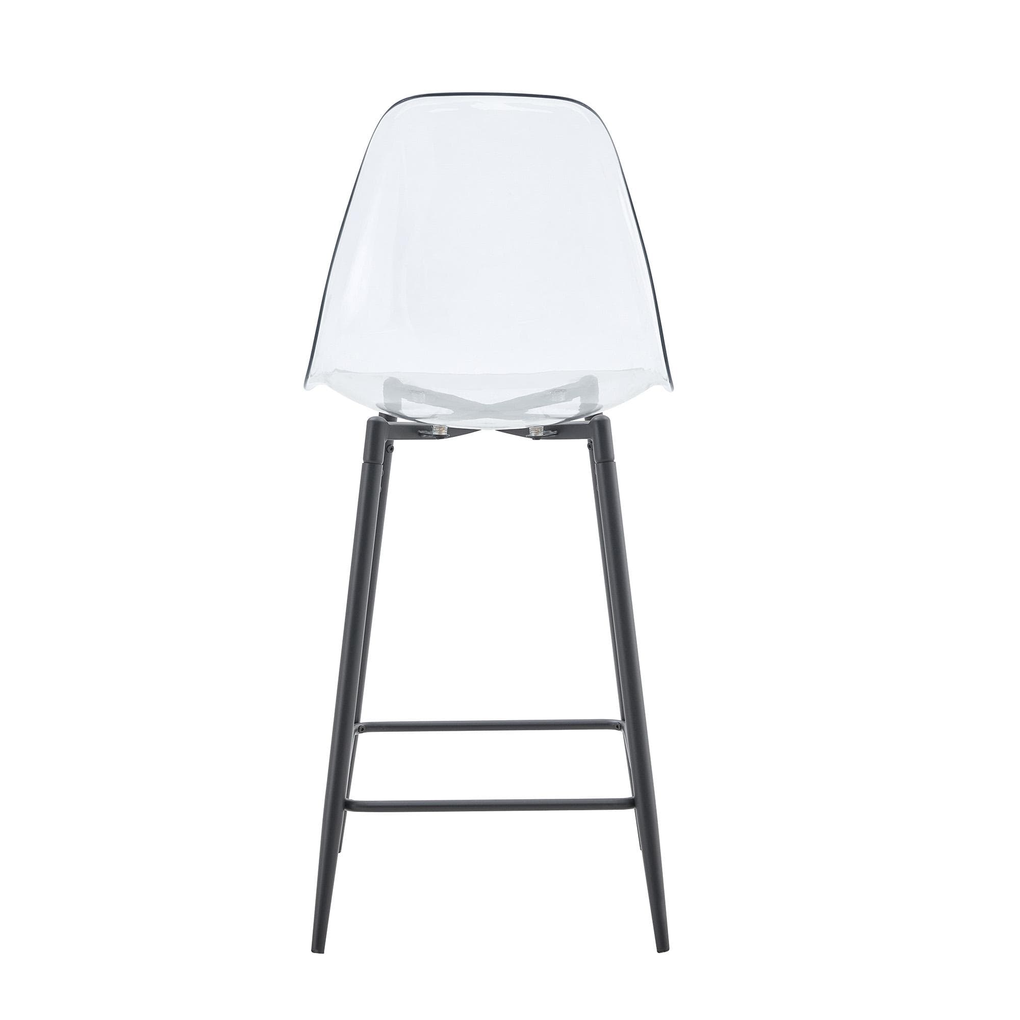 Lot de 4 tabourets de bar transparents, Noir Aosom France