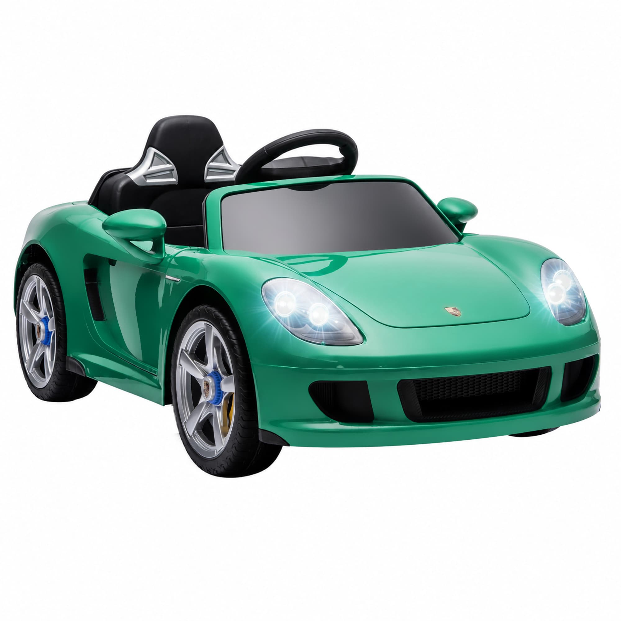 AIYAPLAY Voiture électrique pour enfants Porsche Carrera GT 12V Télécommande Vert