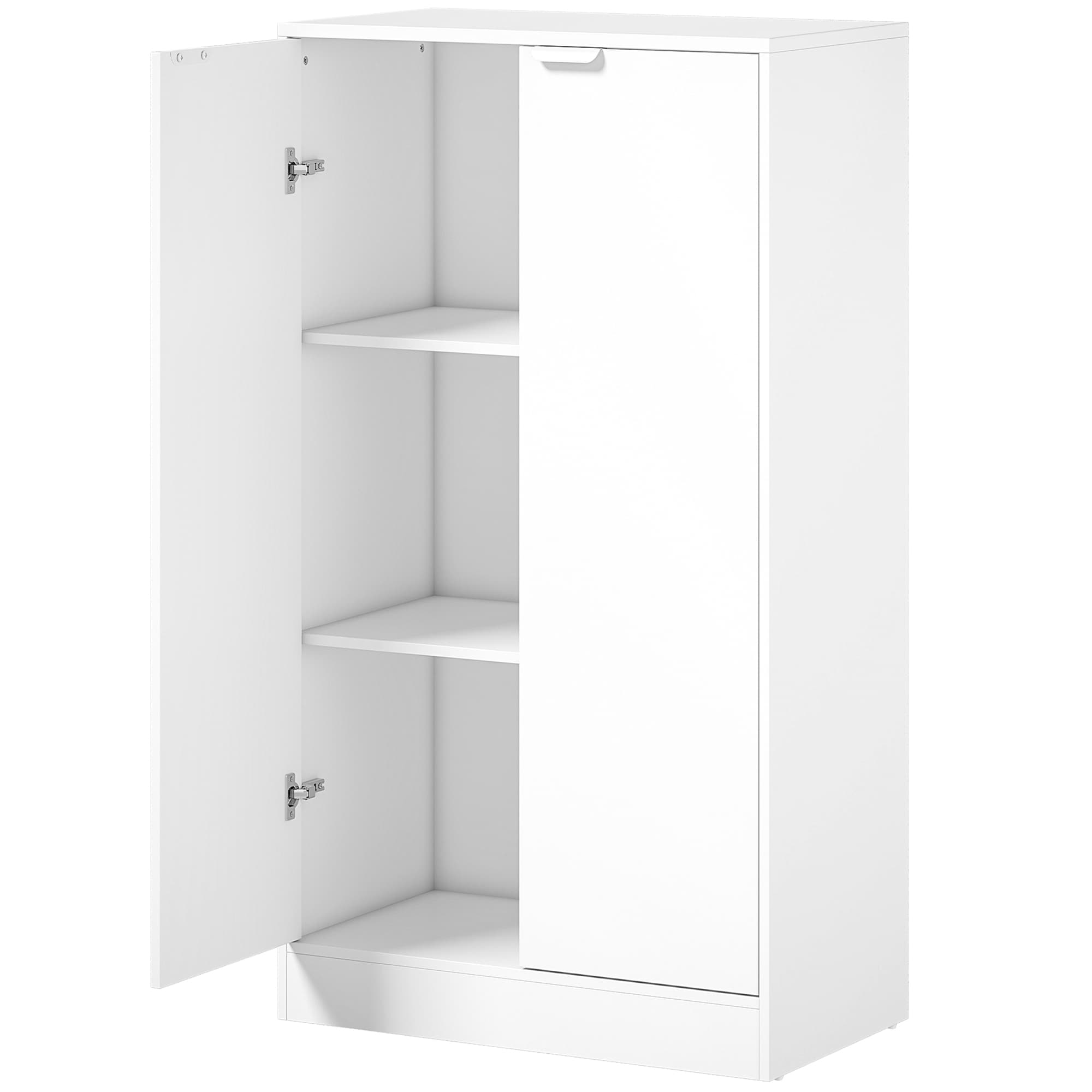 HOMCOM Meuble de bureau avec 3 étagères et portes, 60x33.5x108 cm, Blanc