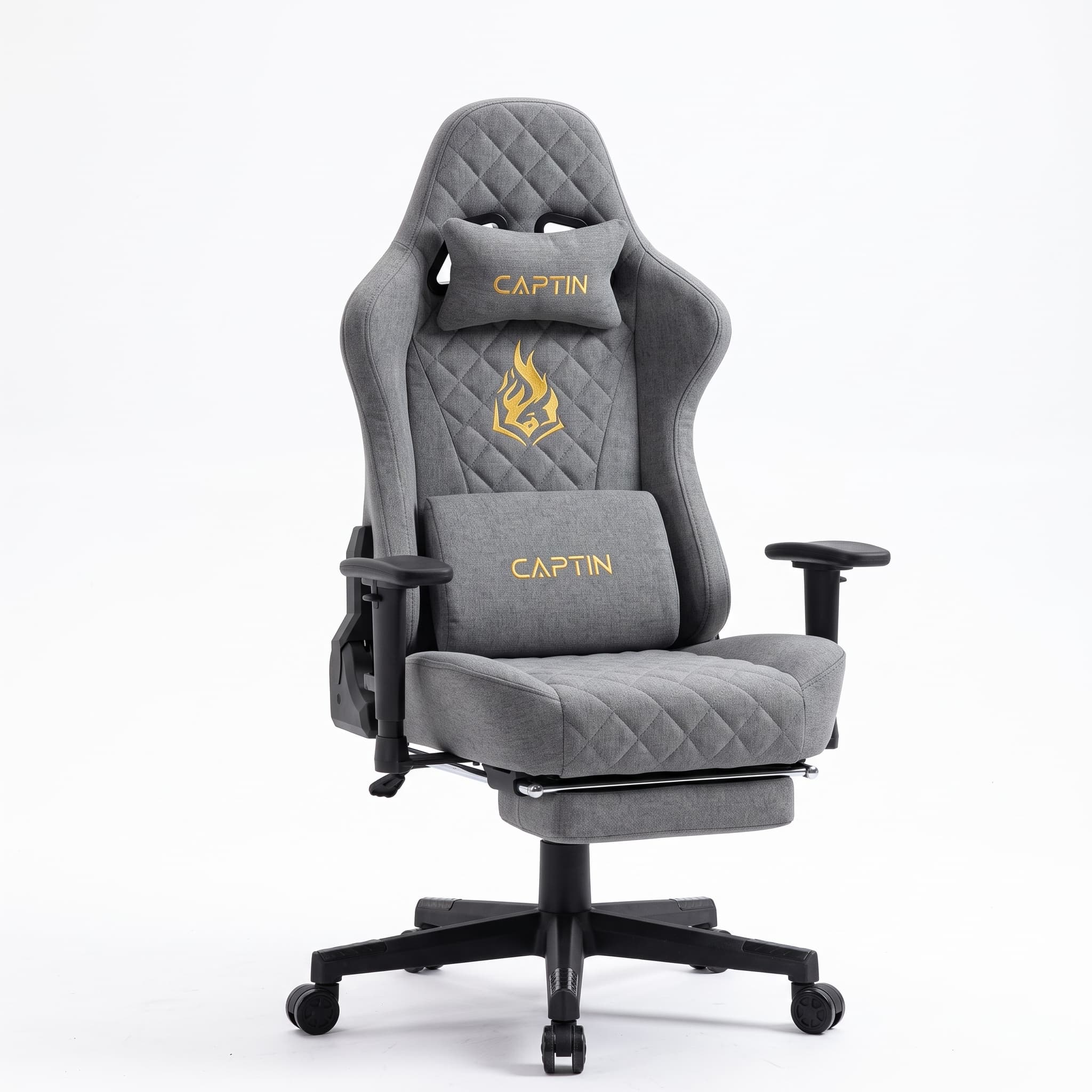 ANDYOU Vintage PU Leather Ergonomic Gaming Chair.Grey