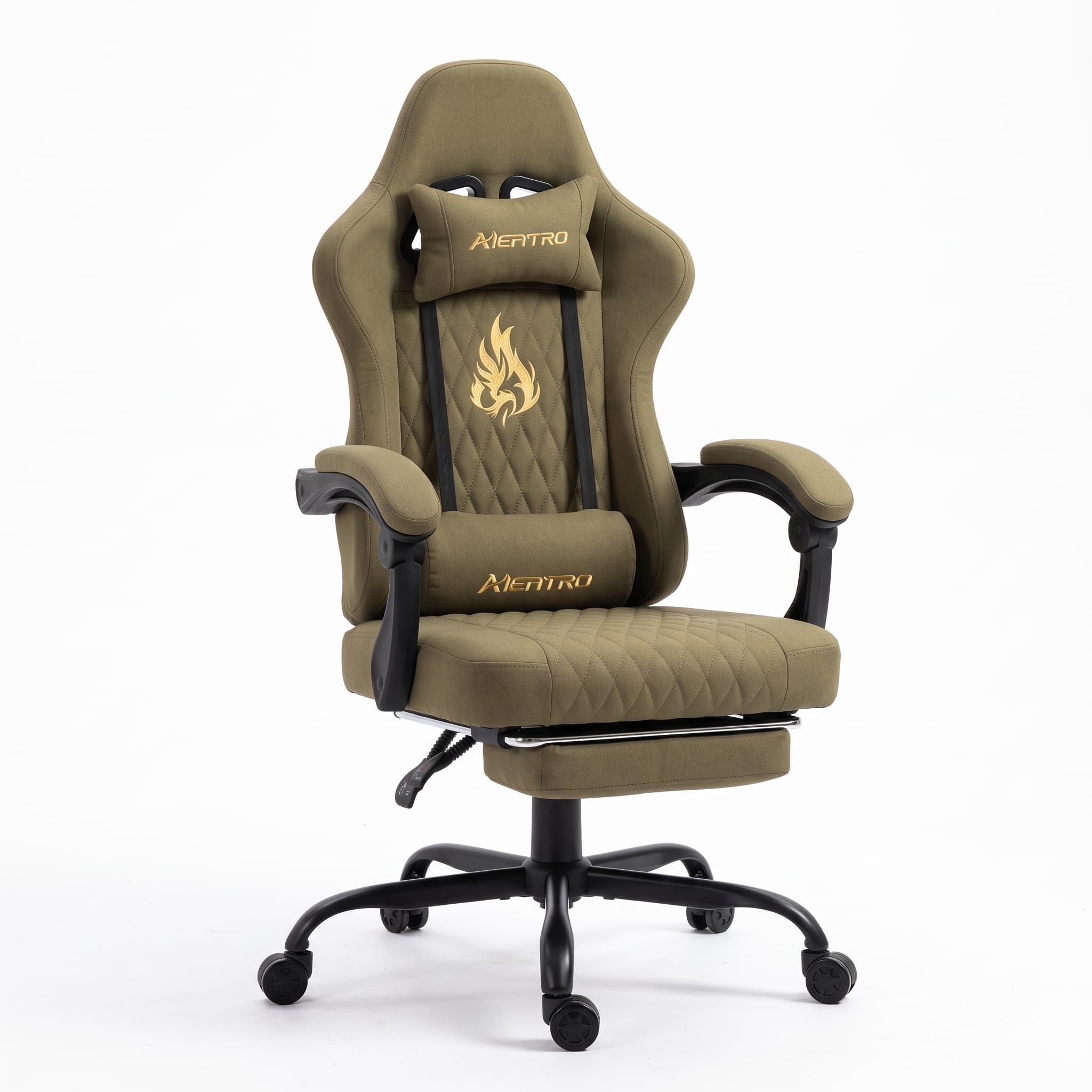 ANDYOU Series Gaming Chair with Footrest – Ergonomic PU Leather Computer Chair, GREEN