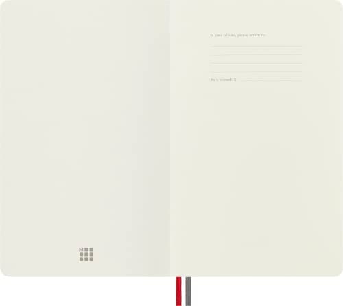 Moleskine - Carnet de Notes Classique Augmenté, Carnet de Notes Ordinaire, Couverture Souple et Fermeture Elastique, Grand Format 13 x 21 cm, Couleur Rouge Ecarlate, 400 Pages