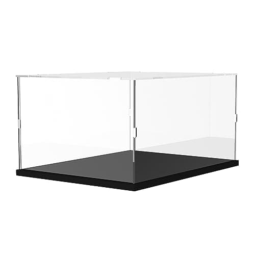Nynelly Vitrine pour Collection, Boîte Vitrine en Acrylique Transparente avec Base à Assembler Vitrine pour Lego 21319 75292 Boîte de Comptoir Antipoussière avec Bande Lumineuse pour Figurines