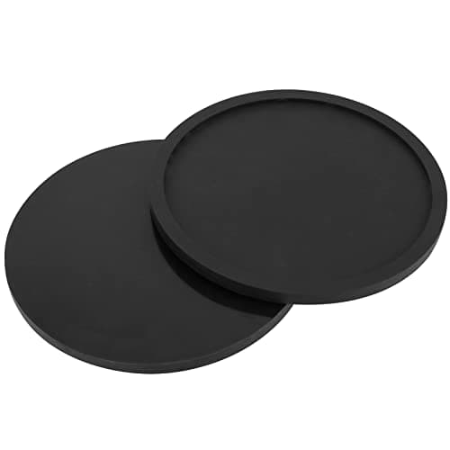 ZEONHEI Lot de 8 Dessous de Verre Ronds en Silicone de 10 cm, sous Verres, sous Tasses, Dessous de Tasse, pour Bar, Fête, Maison, Bureau, Anti-Dérapants, Noir