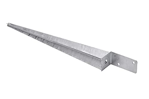 Support de poteau universel à enfoncer L (70 x 700) - Galvanisé à chaud - Douille à enfoncer pour poteau de clôture - En acier argenté