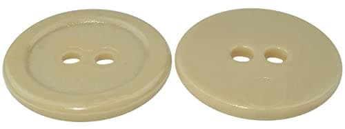AERZETIX - C56418 - Lot de 50 Boutons de couture ronds Ø20x2.2 mm à 2 trous 32L L32 - couleur beige - en plastique - diamètre de l'ouverture 2 mm - mercerie/vêtements/mode