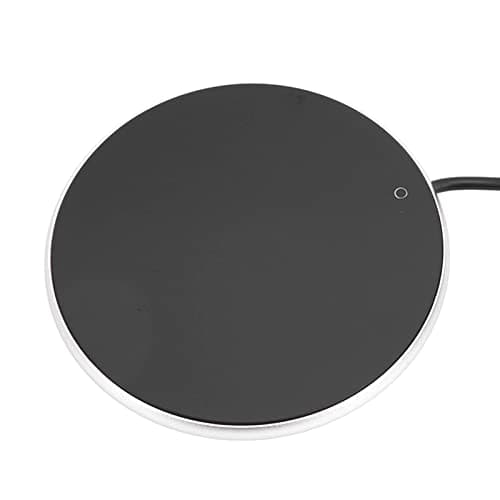 Chauffe-Tasses Portable Chauffe-Boissons Intelligent à Température Constante avec Interrupteur Tactile Intelligent Chauffe-Tasses USB pour Tasses et Verres à Fond Plat Ø10,3 Cm (Argent)