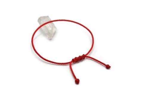 Bracelet Rouge Corde Simple | Fin Cordon Rond Souple de 2 mm | Tressé Main Avec Du Fil Ciré | Ajustable Unisexe et Résistant à l' Eau | #38