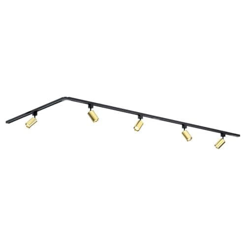 Qub Focus III Monophasé Luminaire Plafonnier LED – 300cm - 5x GU10 Spot Sur Rail - 3x 1m Barre de Spot Plafond – I-Form - Plafonnier intérieur Noir Moderne – Spots et Rails de Spots