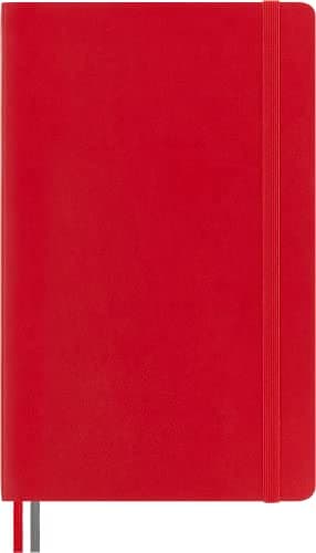Moleskine - Carnet de Notes Classique Augmenté, Carnet de Notes Ordinaire, Couverture Souple et Fermeture Elastique, Grand Format 13 x 21 cm, Couleur Rouge Ecarlate, 400 Pages