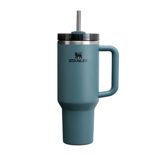 Stanley Quencher H2.0 FlowState Mug Isotherme avec Paille 1.2L - Froid Pendant 11 Heures - Glacé Pendant 48 Heures - Thermos Lavable au Lave-Vaisselle - Gourde Isotherme Sans BPA - Blue Spruce