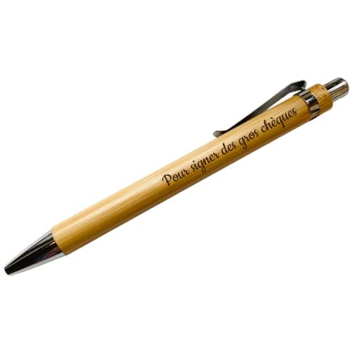 Stylo à bille bambou personnalisé/Cadeau maitresse mariage témoin fête des pères/En bois personnalisable/Entreprise anniversaire Comité