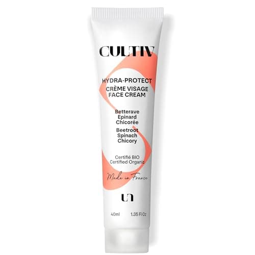 Cultiv Cosmetique - Crème hydratante jour & nuit 40ml - Hydratation longue durée - Peaux sèches à normales- Non comédogène, Non grasse, Sans parfum - 99% Ingrédients Naturels - Bio et Vegan