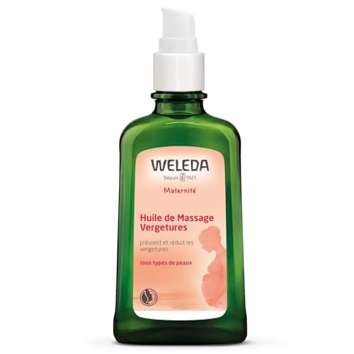 WELEDA - Huile de Massage Vergetures - Prévient et réduit l'apparition des vergetures - Pour femmes enceintes et allaitantes - NATRUE - Vegan - 100 ml