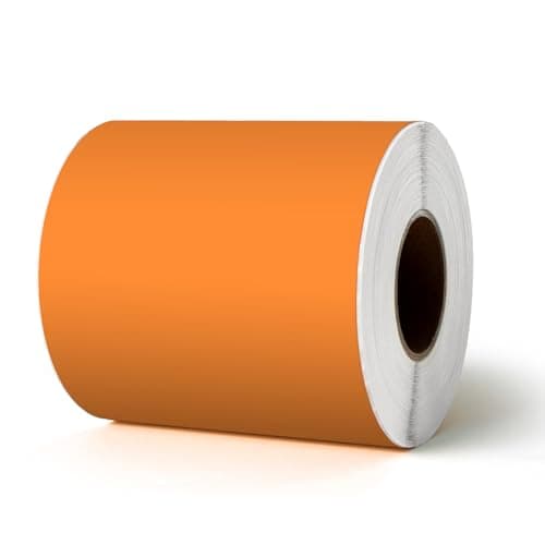 YIKIADA Lot de 250 étiquettes thermiques rectangulaires en vinyle imperméable pour code QR et adresse de bureau Orange 15,2 x 10,2 cm