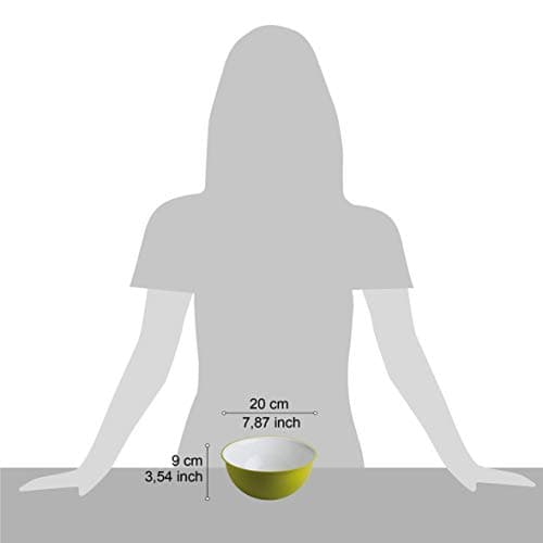 Omada Design Saladier 1,5 lt. 20x9 cm blanc intérieur coloré extérieur, en plastique et antibactérien, convient au micro-ondes et incassable, idéal en cuisine, ligne Sanaliving