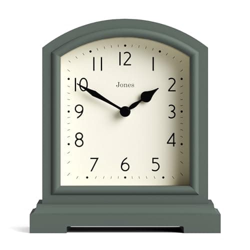 JONES CLOCKS Horloge de cheminée Tavern - Design Traditionnel/Classique - Horloge de Chambre - Horloge de Salon - Horloge de Bureau - Horloge de cheminée - Horloge de Bureau - Petite Horloge (Verte)