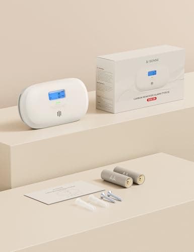 X-Sense Détecteur de Monoxyde de Carbone, Détecteur de CO à Pile Remplaçable avec Affichage Numérique, Alarme de Monoxyde de Carbone Portable avec Mémoire de Valeur de Crête de CO, XC0C-SR