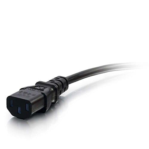 C2G Câble d'alimentation de 10M (IEC320C13 à CEE 7/7 Schuko) 30 pi Convient pour PC, Moniteurs, Appareils électroménagers. Cordon d'alimentation, Noir