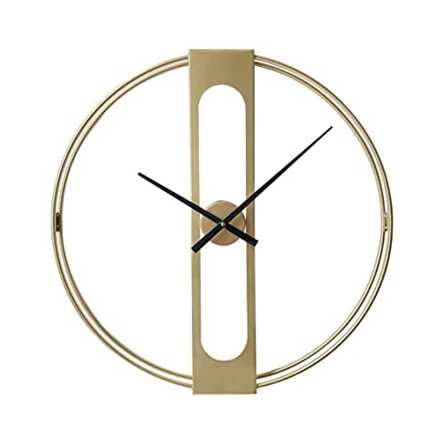 LW Collection Horloge Murale Jayden Or 60 cm - Grande Horloge Murale Industrielle en Métal - Horloge Murale Moderne - Mouvement Silencieux - Horloge Silencieuse