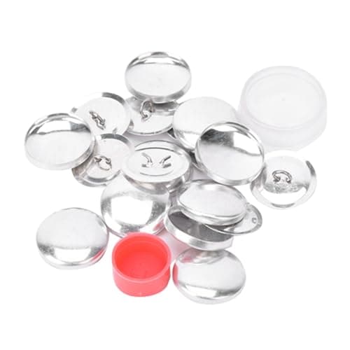 HEEPDD Kit de Boutons de Couverture, Kits de Boutons Couverts Kits de Bricolage de Bouton de Bricolage Tissu Solide Boutons à Dos Plat recouverts 1 Ensemble d'outils de Boucle 10 Ensembles(25 mm)
