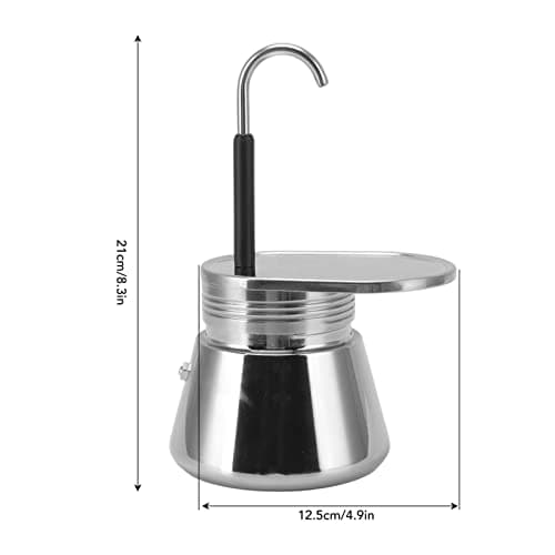 Cafetière à Expresso pour Cuisinière, Cafetière à Moka à Bec Unique en Acier Inoxydable, Cafetière Portable Légère de Grande Capacité de Bricolage de Style Italien, pour le Camping en Plein Air