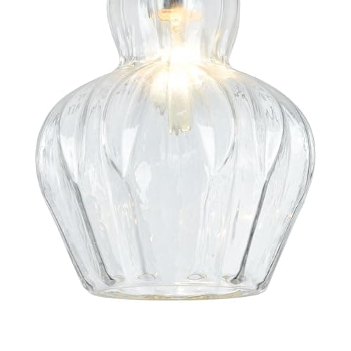 Suspension Design, 1 Lampe, Style moderne, Armature en Métal couleur chrome, abat-jour fait en verre, pour la Cuisine, le Salon, le Séjour, bureau, sale a manger, 1 ampoule, excl. 1 E14 40W 220-240V