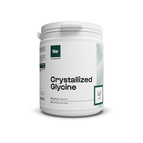 Glycine Cristallisée 100% pure - 120 gélules - Synthèse du collagène - Améliore la qualité du sommeil - Préserve et renforce la santé articulaire | Nutrielement By Nutrimuscle