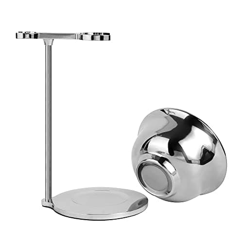 GRUTTI- Ensemble de blaireaux de rasage haut de gamme, avec porte-brosse et brosse luxueux, rasoir 3 couches pour ensemble de rasage