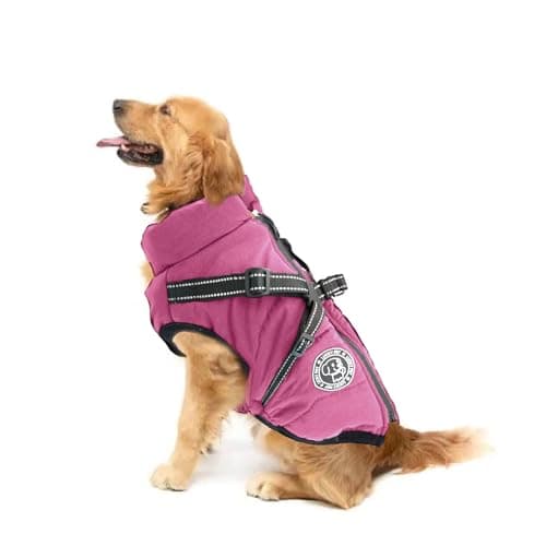 Manteau imperméable pour Chien avec Harnais, Manteau d'hiver Chaud pour Chien, Veste pour Chien, Gilet pour Chien pour Petits et Moyens Chiens