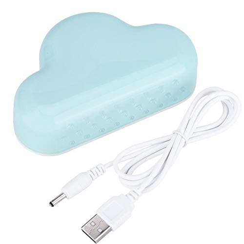 Diyeeni Réveil numérique LED en Forme de Nuage, Alarm Clock Nagnétique avec Température Calendrier Snozee, Horloge de Table Numérique pour Enfants sans Tic-Tac, Convient aux Filles Garçons(Bleu)